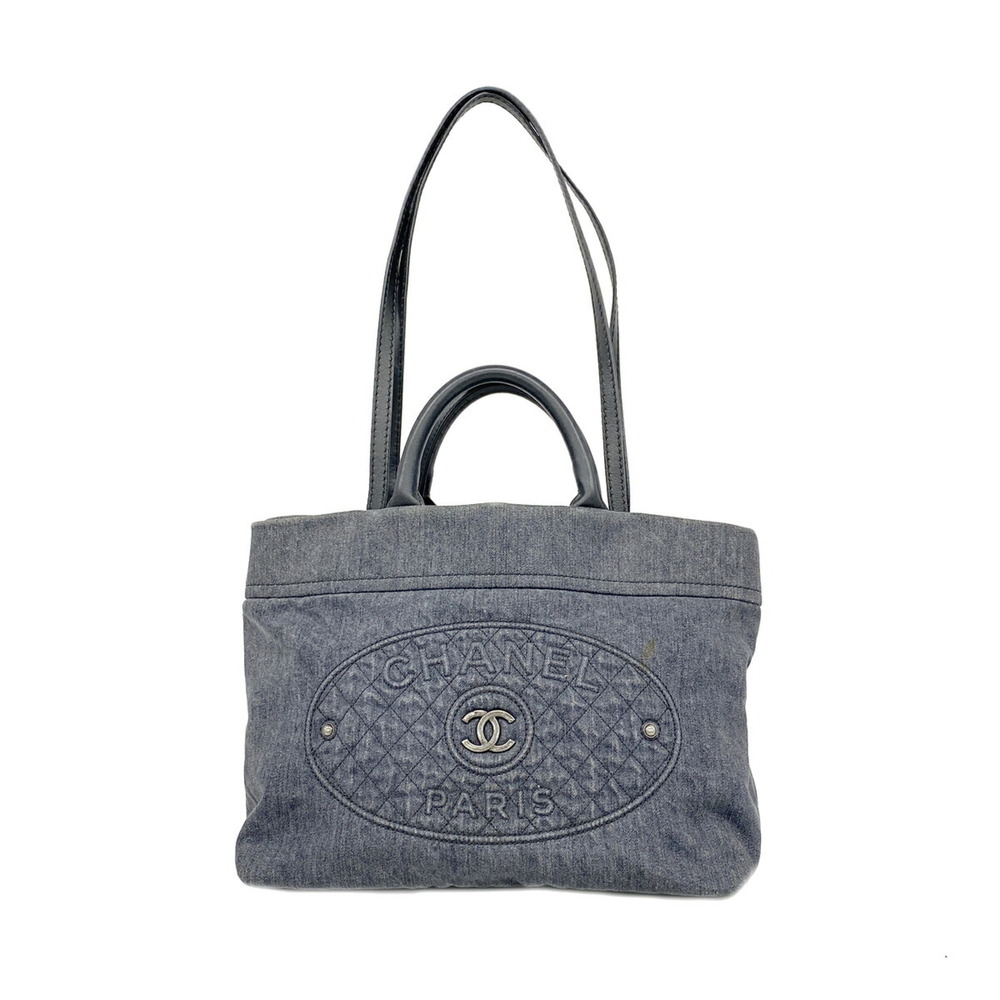Chanel denim gray 2-way handbag for women